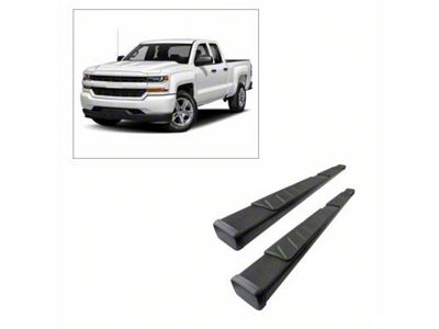 Summit Running Boards; Black (07-19 Silverado 2500 HD Extended/Double Cab)