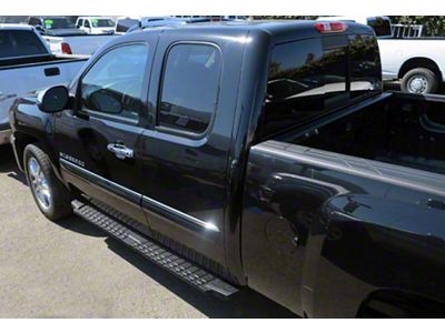 T-Style Running Boards; Black (07-19 Silverado 2500 HD Extended/Double Cab)