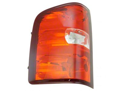 Tail Light; Chrome Housing; Red Lens; Driver Side (07-14 Silverado 2500 HD)