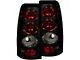 Tail Lights; Black Housing; Dark Smoked Lens (01-02 Silverado 2500 HD)