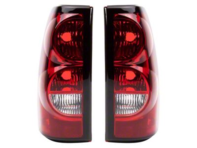 Tail Lights; Chrome Housing; Red/Clear Lens (04-06 Silverado 2500 HD)