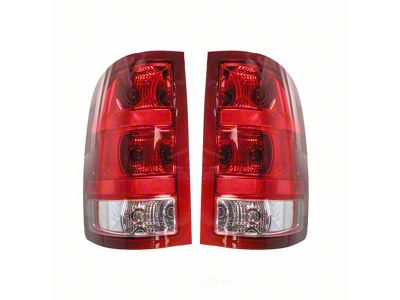 Tail Lights; Chrome Housing; Red Lens (07-14 Silverado 2500 HD)