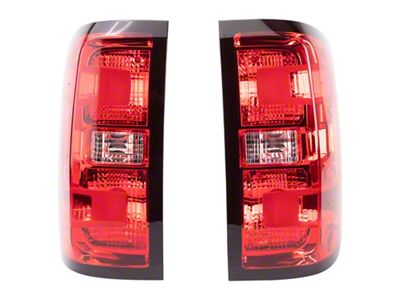 Tail Lights; Chrome Housing; Red Lens (16-19 Silverado 2500 HD w/ Factory Halogen Tail Lights)