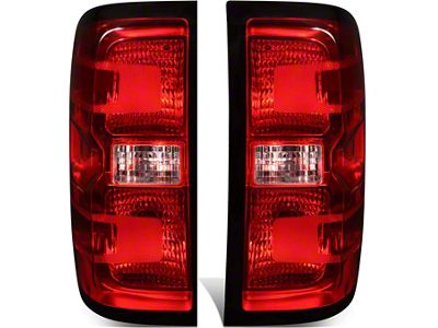 Tail Lights; Chrome Housing; Red Lens (15-19 Silverado 2500 HD w/ Factory Halogen Tail Lights)