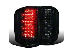 LED Tail Lights; Chrome Housing; Smoked Lens (07-14 Silverado 2500 HD)