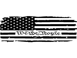 Tailgate Tattered We The People Flag Decal; Matte Black (07-24 Silverado 2500 HD)