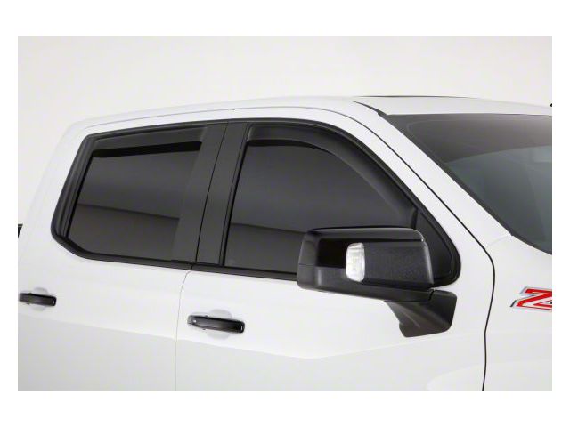 Ventguard Window Deflectors; Front and Rear; Smoked (20-24 Silverado 2500 HD Crew Cab)