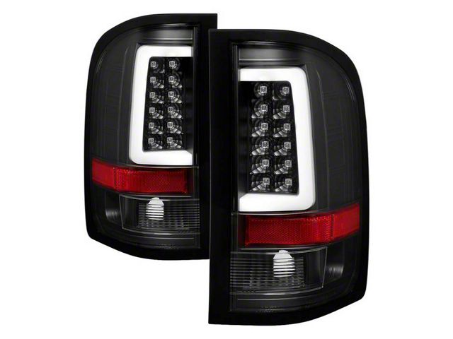 Version 3 Light Bar LED Tail Lights; Black Housing; Clear Lens (07-14 Silverado 2500 HD)