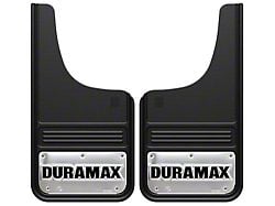 12-Inch x 23-Inch Mud Flaps with Duramax Logo; Front or Rear (Universal; Some Adaptation May Be Required)