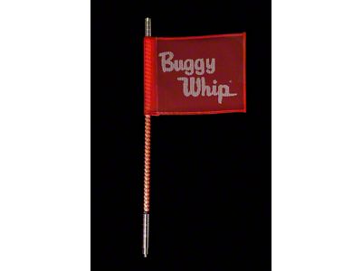 2-Foot Red LED Whip with 10-Inch x 12-Inch Red Buggy Whip Flag; Quick Release Base (Universal; Some Adaptation May Be Required)