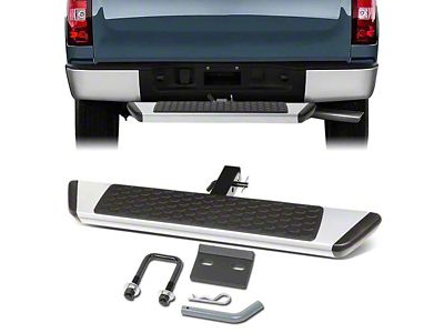 2-Inch Receiver Hitch Flat Step Board; Silver (Universal; Some Adaptation May Be Required)