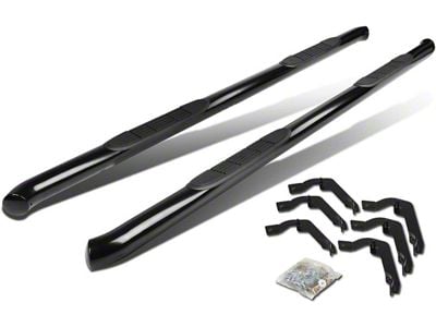 3-Inch Nerf Side Step Bars; Black (07-19 Silverado 3500 HD Extended/Double Cab)