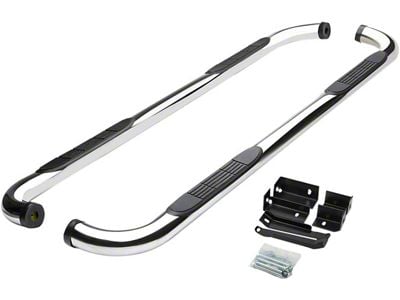 3-Inch Nerf Side Step Bars; Stainless Steel (07-19 Silverado 3500 HD Extended/Double Cab)