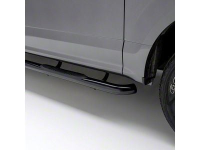 3-Inch Round Side Step Bars; Black (20-24 Silverado 3500 HD Double Cab)