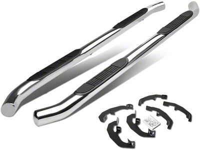 3-Inch Straight Nerf Side Step Bars; Stainless Steel (20-25 Silverado 3500 HD Crew Cab)