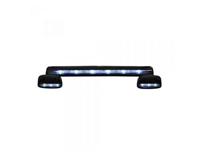 3-Piece White LED Cab Roof Lights; Smoked Lens (07-14 Silverado 3500 HD)