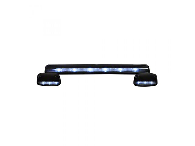 3-Piece White LED Cab Roof Lights; Smoked Lens (07-14 Silverado 3500 HD)