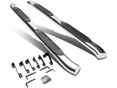 4-Inch Nerf Side Step Bars; Stainless Steel (07-14 Silverado 3500 HD Crew Cab)