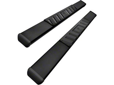 4-Inch Riser Side Step Bars; Textured Black (07-19 Silverado 3500 HD Regular Cab)