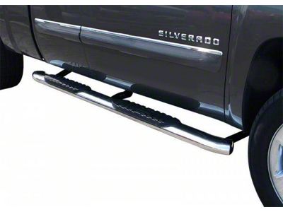 5-Inch Premium Oval Side Step Bars; Body Mount; Stainless Steel (07-14 Silverado 3500 HD Extended Cab)