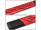 5-Inch Running Boards; Black and Red (07-19 6.0L Silverado 3500 HD Crew Cab)