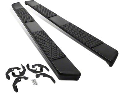 5-Inch Running Boards; Black (07-19 6.0L Silverado 3500 HD Extended/Double Cab)