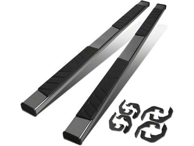 5-Inch Running Boards; Stainless Steel (07-19 6.0L Silverado 3500 HD Crew Cab)