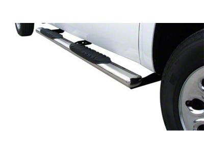 5-Inch Straight Oval Side Step Bars; Body Mount; Stainless Steel (07-14 Silverado 3500 HD Extended Cab)