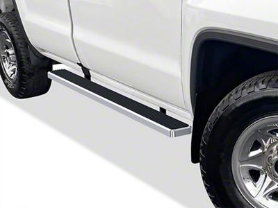 5-Inch Wheel-to-Wheel Running Boards; Hairline Silver (07-19 Silverado 3500 HD Extended/Double Cab w/ 6.50-Foot Standard Box)