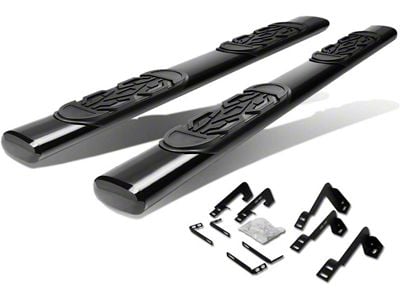 6-Inch Nerf Side Step Bars; Black (07-14 Silverado 3500 HD Crew Cab)