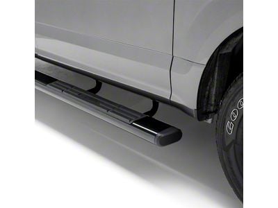 6-Inch Oval Side Step Bars; Black (07-19 6.6L Duramax Silverado 3500 HD Extended/Double Cab)