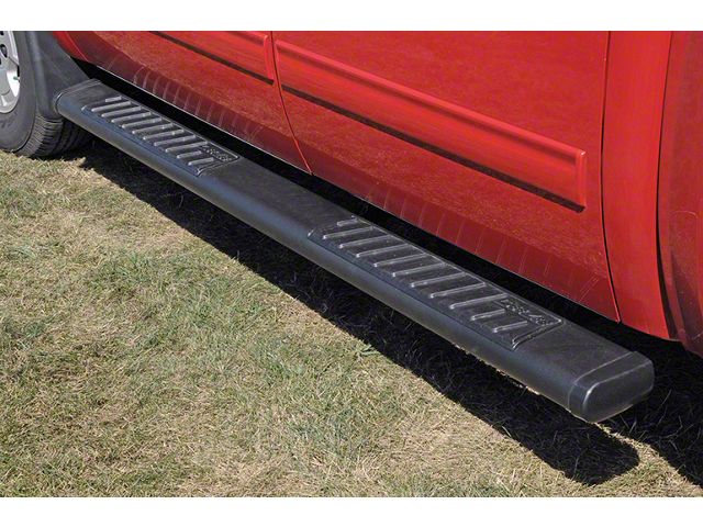 6-Inch Oval UltraBlack Tube Step Side Step Bars without Mounting Brackets; Textured Black (07-24 Silverado 3500 HD Crew Cab)