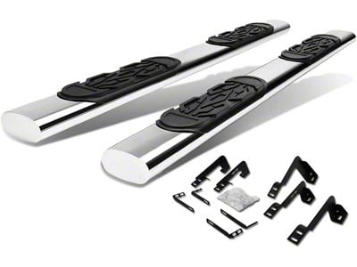 6-Inch Straight Nerf Side Step Bars; Stainless Steel (07-14 Silverado 3500 HD Crew Cab)