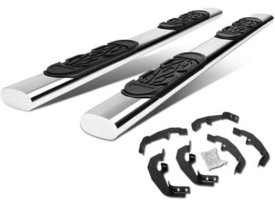 6-Inch Straight Nerf Side Step Bars; Stainless Steel (20-25 Silverado 3500 HD Crew Cab)