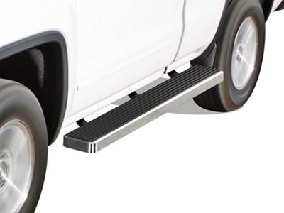 6-Inch Wheel-to-Wheel Running Boards; Hairline Silver (07-19 Silverado 3500 HD Extended/Double Cab w/ 6.50-Foot Standard Box)