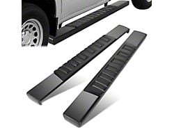 6-Inch Wide Flat Running Boards; Black (20-24 Silverado 3500 HD Regular Cab)