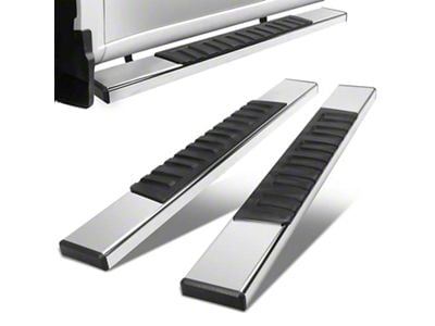 6-Inch Wide Flat Running Boards; Polished (20-25 Silverado 3500 HD Regular Cab)