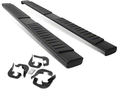 6.25-Inch Running Boards; Black (07-19 Silverado 3500 HD Extended/Double Cab)