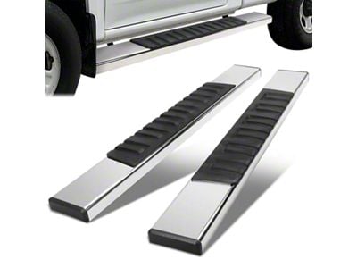 6.75-Inch Running Boards; Polished (07-19 6.0L Silverado 3500 HD Crew Cab)