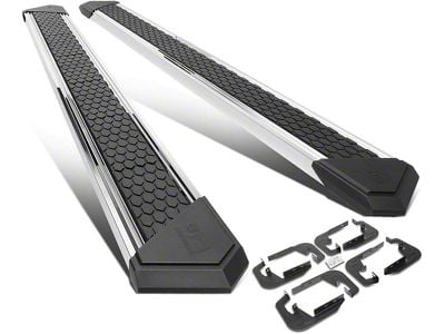 8-Inch Flat Step Bar Running Boards; Chrome (07-19 Silverado 3500 HD Crew Cab)