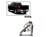 Atlas Roll Bar with 7-Inch Black Round LED Lights; Stainless Steel (07-25 Silverado 3500 HD)