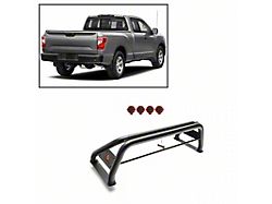 Atlas Roll Bar with 7-Inch Red Round LED Lights; Black (07-24 Silverado 3500 HD)