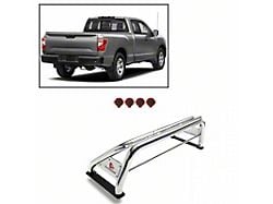 Atlas Roll Bar with 7-Inch Red Round LED Lights; Stainless Steel (07-25 Silverado 3500 HD)