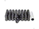 Black Chrome 6-Spline Lug Nut Kit; 14mm x 1.5; Set of 32 (07-24 Silverado 3500 HD SRW)