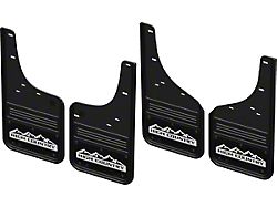 Black Wrap No-Drill Mud Flaps with High Country Logo; Front and Rear (20-25 Silverado 3500 HD SRW)