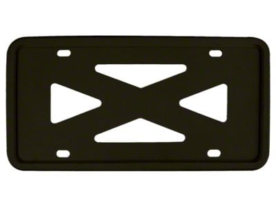 Blank 4-Hole Wide Rail Silicone License Plate Frame; Black (Universal; Some Adaptation May Be Required)