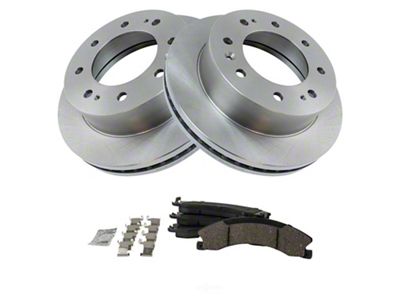 Ceramic 8-Lug Brake Rotor and Pad Kit; Front (11-19 Silverado 3500 HD)