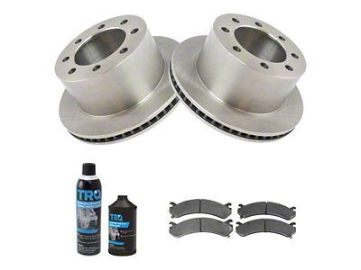 Ceramic 8-Lug Brake Rotor and Pad Kit; Rear (07-10 Silverado 3500 HD DRW)