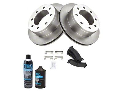 Ceramic 8-Lug Brake Rotor and Pad Kit; Rear (07-10 Silverado 3500 HD)