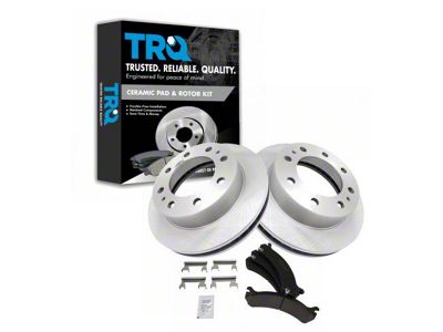 Ceramic 8-Lug Brake Rotor and Pad Kit; Front (07-10 Silverado 3500 HD SRW)